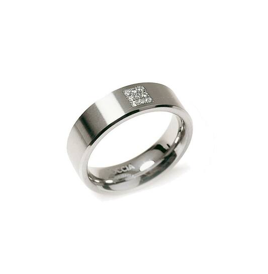 RING - TITANIUM - DIAMANT - 0.035CT