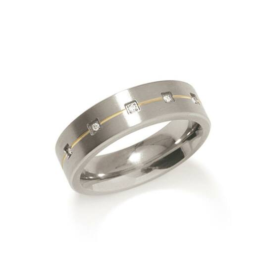 RING - TITANIUM - DIAMANT - 0.025CT