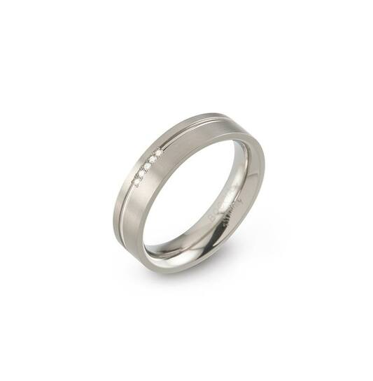 RING - TITANIUM - DIAMANT - 0.025CT