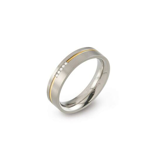 RING - TITANIUM - DIAMANT - 0.025CT