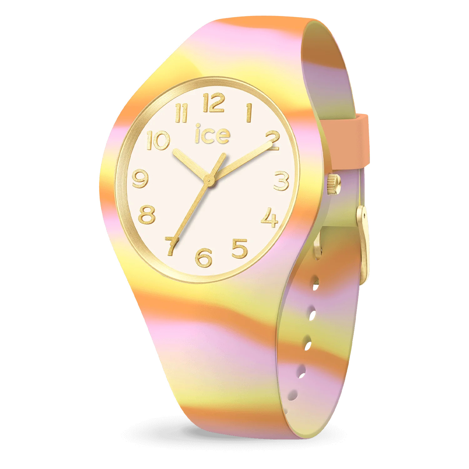 Geef je kleine ontdekkingsreiziger een vleugje frisheid en vitaliteit met de ICE tie and dye - Forest tint. Met zijn groene tie and dye-patroon dat subtiel wordt versterkt door gele tinten, belichaamt dit horloge de vreugde en spontaniteit van de kindertijd. Robuust en kleurrijk, het is perfect geschikt voor alledaagse avonturen en voegt een vleugje speelse stijl toe aan elk moment