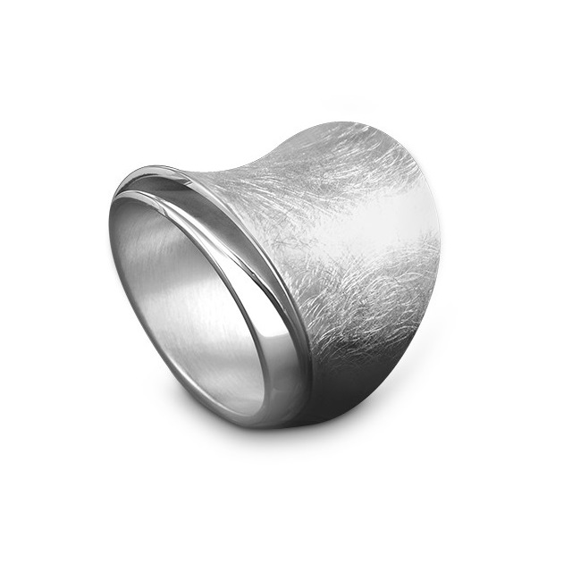 Quinn - Zilveren dames ring ijsmat/poli, 24.5x4.5mm