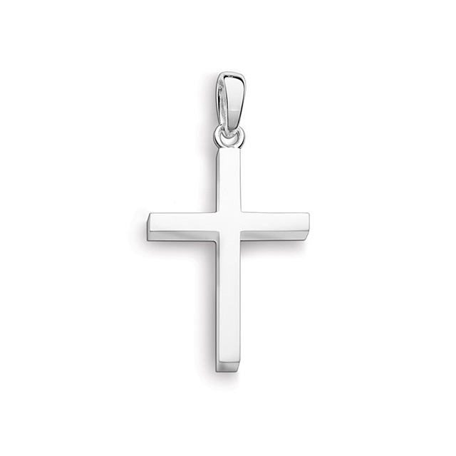 Quinn - Zilveren kruisje hanger, 22x15x2.5mm - 0242821