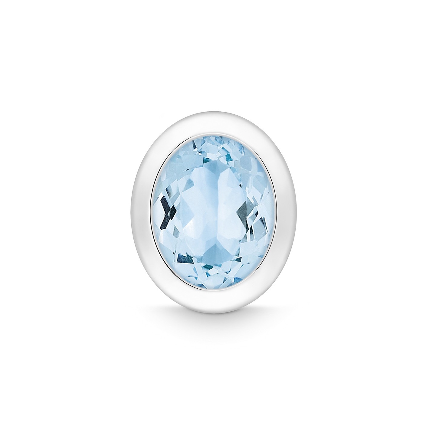 Quinn - Zilveren hanger bezet met blauw topaas 14.5x12.5x6mm