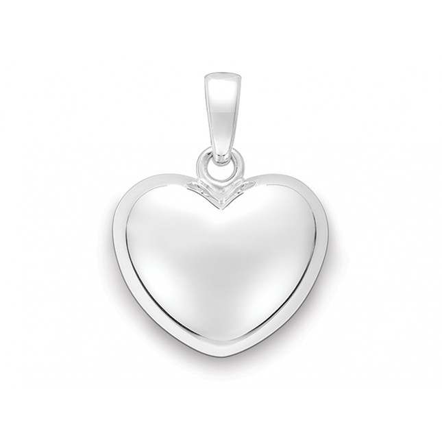 Quinn - zilveren hart hanger 13x15x8mm