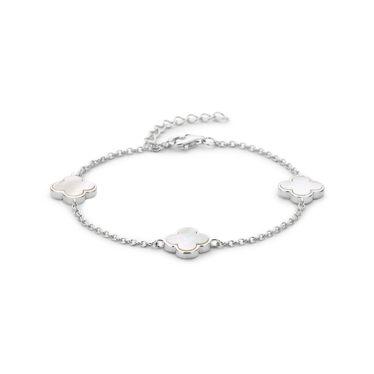 armband klavertjes parelmoer 16 + 3 cm 1338541
