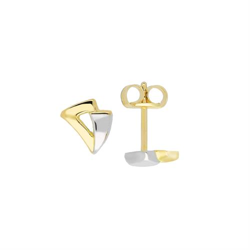 Gouden bicolor oorstekers hoekig