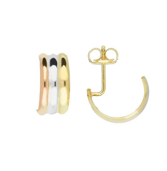 14kt. gouden tricolor oorstekers