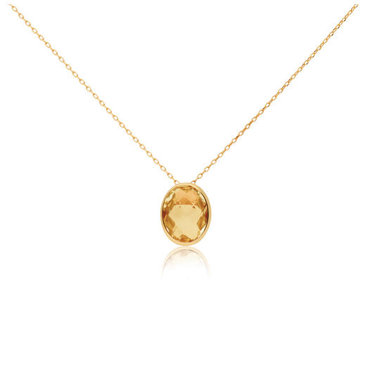 gouden collier met ovalen citrien
