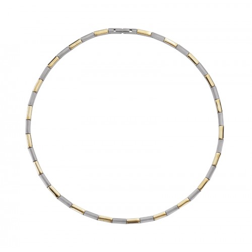 collier titanium in combinatie met gold-plated