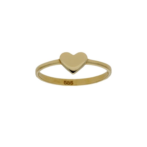 14kt. gouden ring met hart maat 56