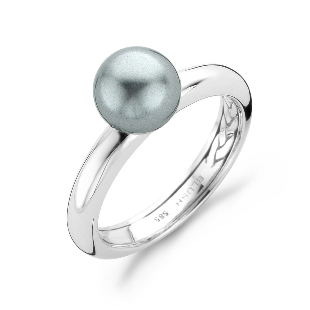 Blush - witgouden damesring met Swarovski parel maat 56 - 1036WPG/56