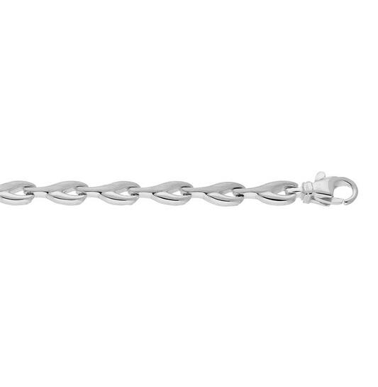 Zilveren massieve armband met mat-glanzende schakels