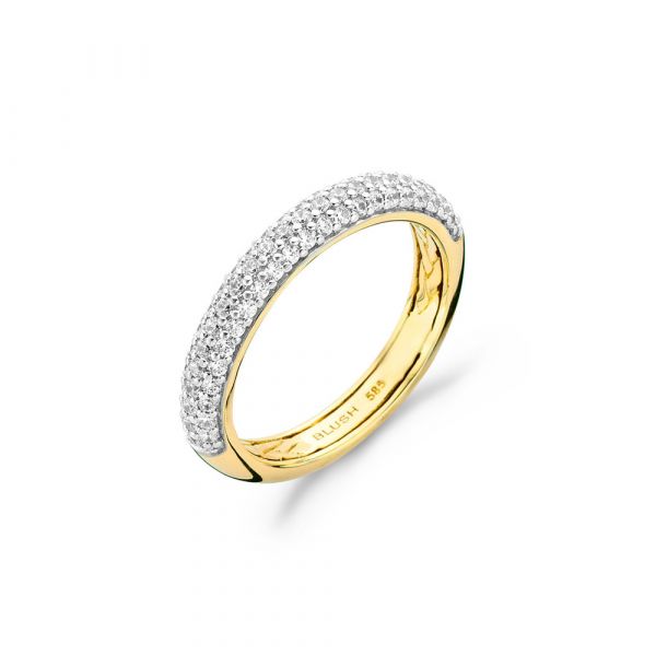 Blush - Geelgouden ring bezet met Zirconia, maat 56 - 1042YZI/56
