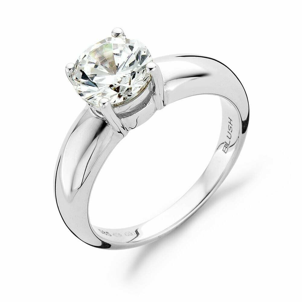 Blush - Witgouden dames ring bezet met zirconia, maat 56 - 1043WZI/56