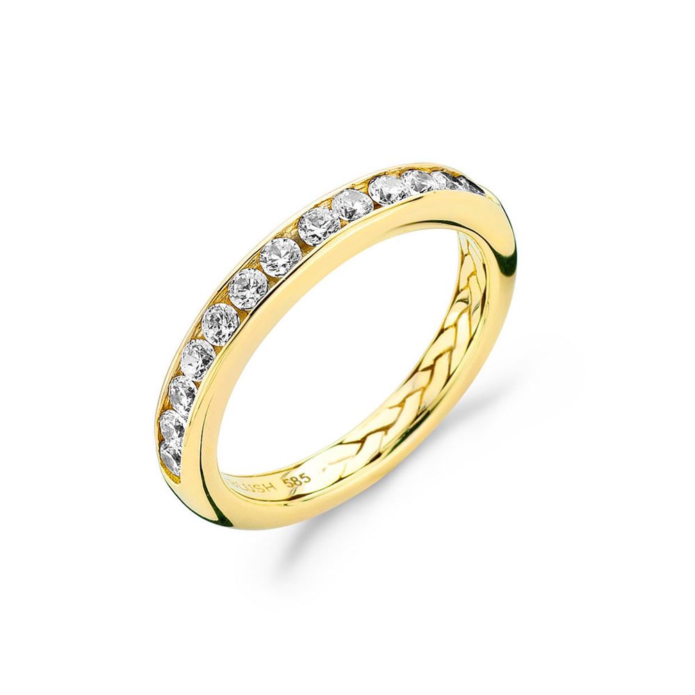 Blush - Geelgouden aanschuifring bezet met Zirconia, maat 56 - 1048YZI/56
