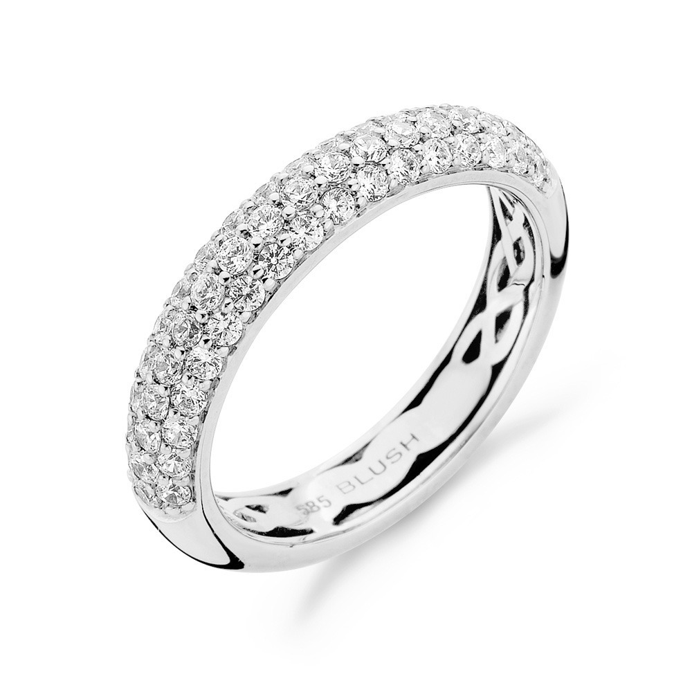 Blush - Witgouden damesring pavé bezet met Zirconia, maat 56 - 1051WZI/56