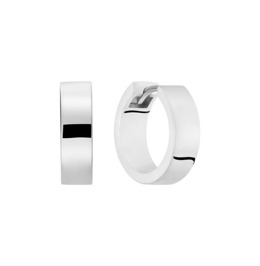 Zilveren massieve oorringen mat of glanzend te dragen 12x4.7mm.