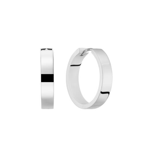 Zilveren massieve oorringen mat of glanzend te dragen 18x4.7mm.