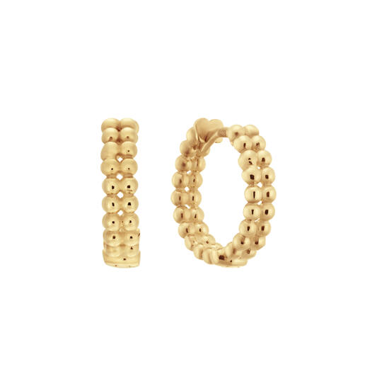 zilveren oorringen, verguld bolletjes 3x11mm