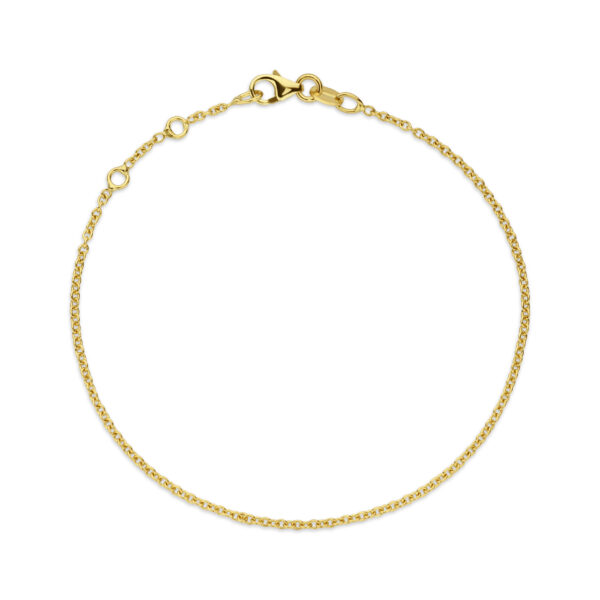 Minioro - 14kt geelgouden anker armband 16/17/18 cm, 1.3mm - 11016