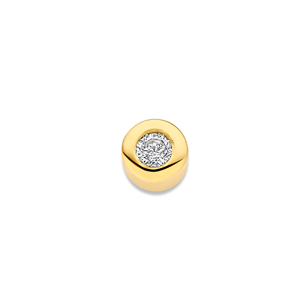 Minioro - 14kt geelgouden hanger bezet met briljant geslepen diamant, 3.3mm - 11017