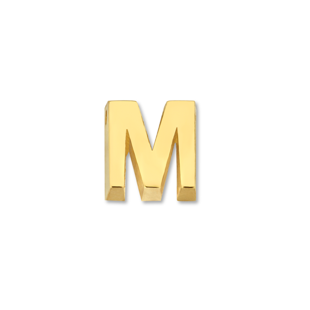 Minioro - 14kt geelgouden Initiaal, Letter M, 5.3mm - 11041M