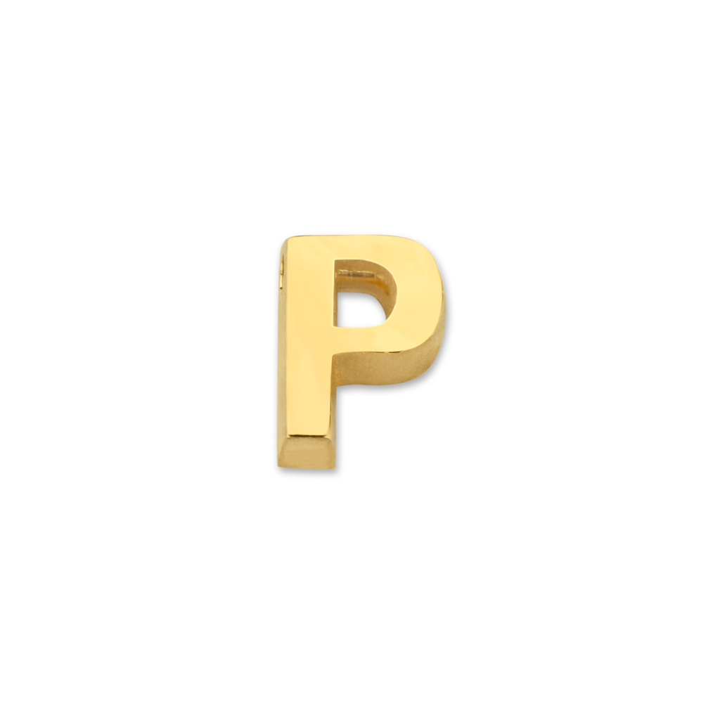 Minioro - 14kt geelgouden Initiaal, Letter P, 5.3mm - 11041P