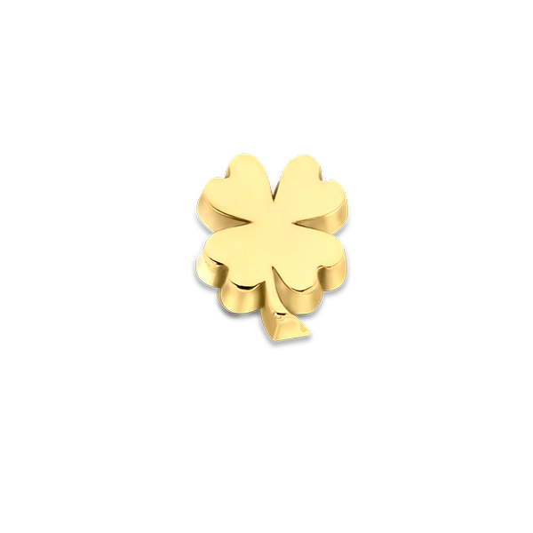 Minioro - 14kt geelgouden bedel, Losse symbolen, Klaver, 5.5mm - 11070
