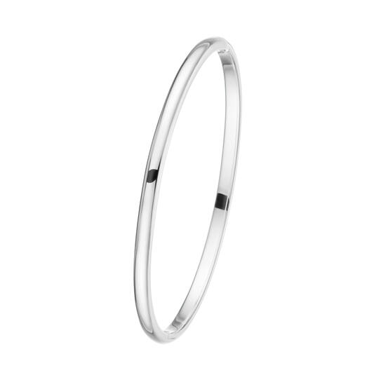 Zilveren massieve klemarmband ovaal 4mm., diameter 60mm.