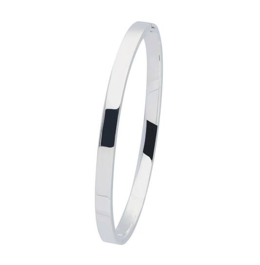 zilveren klemarmband massief 5mm. plat, diameter 60mm.