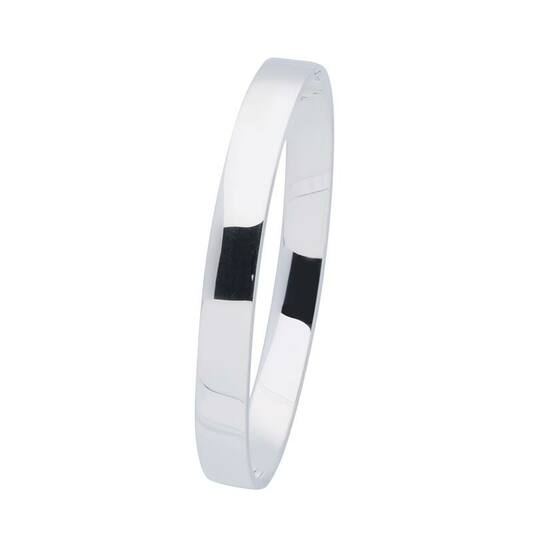 zilveren massieve klemarmband 8mm. plat, diameter 60mm.