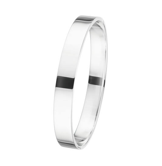 zilveren klemarmband massief 10mm. plat, diameter 60mm.