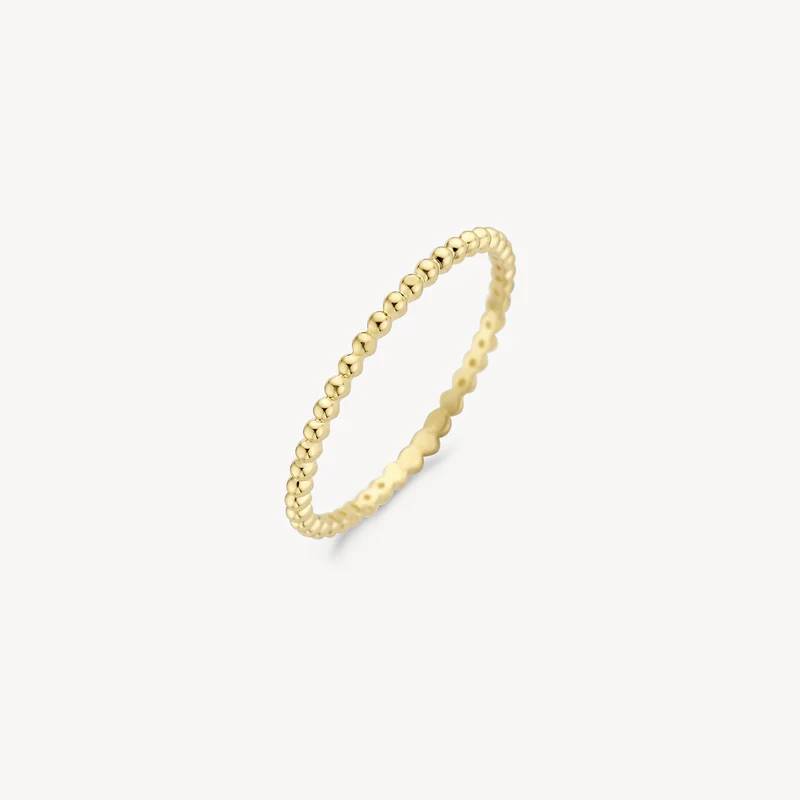 Blush 14 karaat geelgouden ring. Bolletjes. 