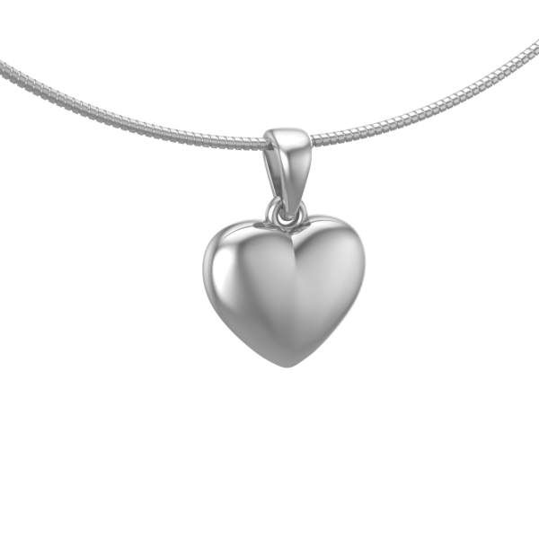 Silent Memories - Zilveren As-Hanger Hart, Medium - 1260-Z (excl. collier)