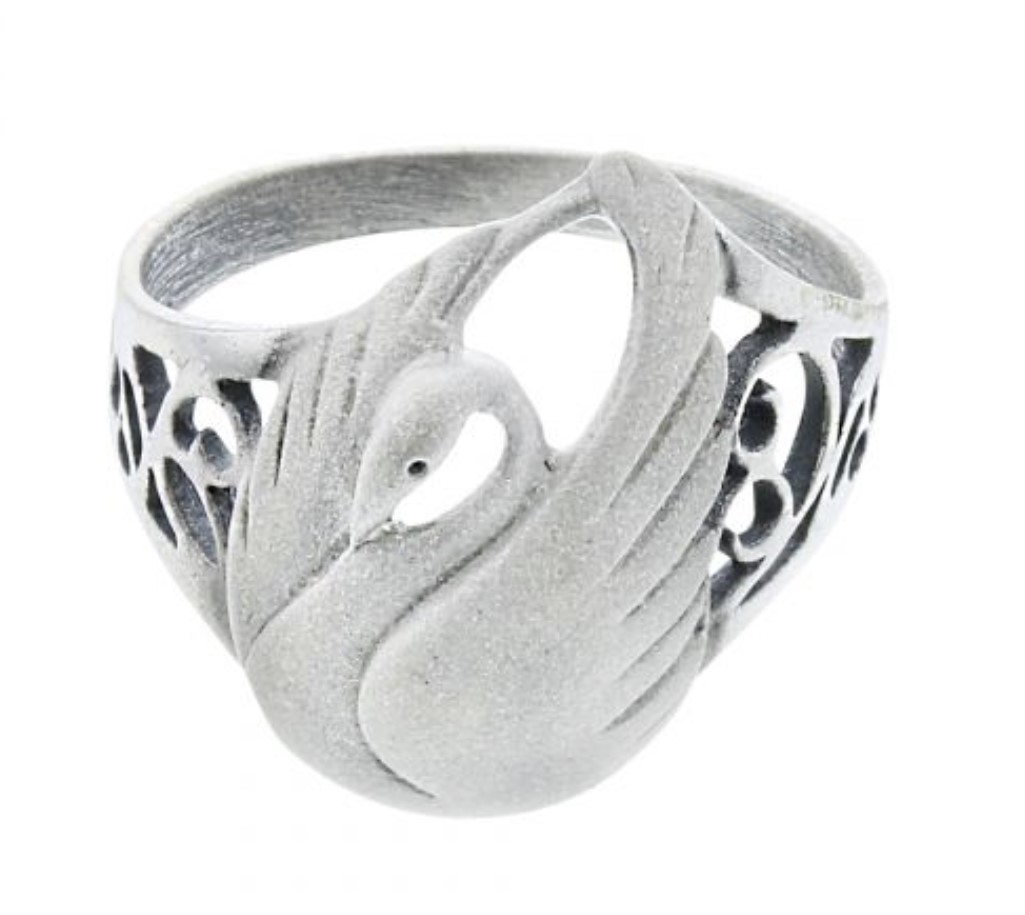 Ring zwaan zilver
