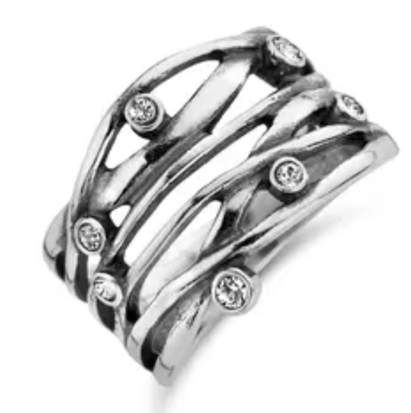 Ring zilver banden