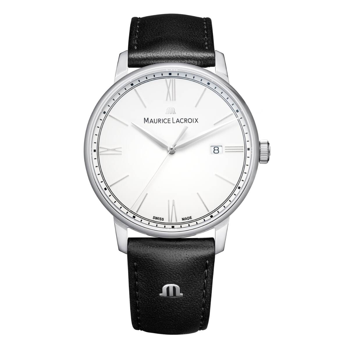 Dit is een horloge van het merk Maurice Lacroix gemaakt voor heren.
De specificaties zijn als volgt:
Kastmaat: 40 mm
Kastdikte: 8 mm
Bandbreedte: 20
Waterdichtheid: 5 ATM / 50 Meter / 165 Feet
Dit horloge heeft de volgende functies/eigenschappen:
Datumaanduiding