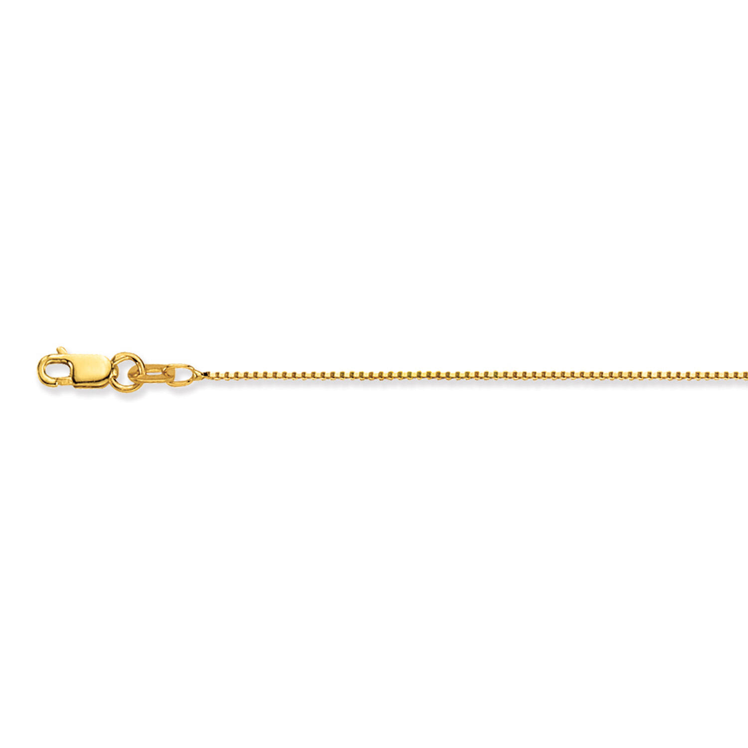 Prachtig gouden lengtecollier in een venetiaanse schakel. Het collier is 50cm lang en 1,1mm breed.
