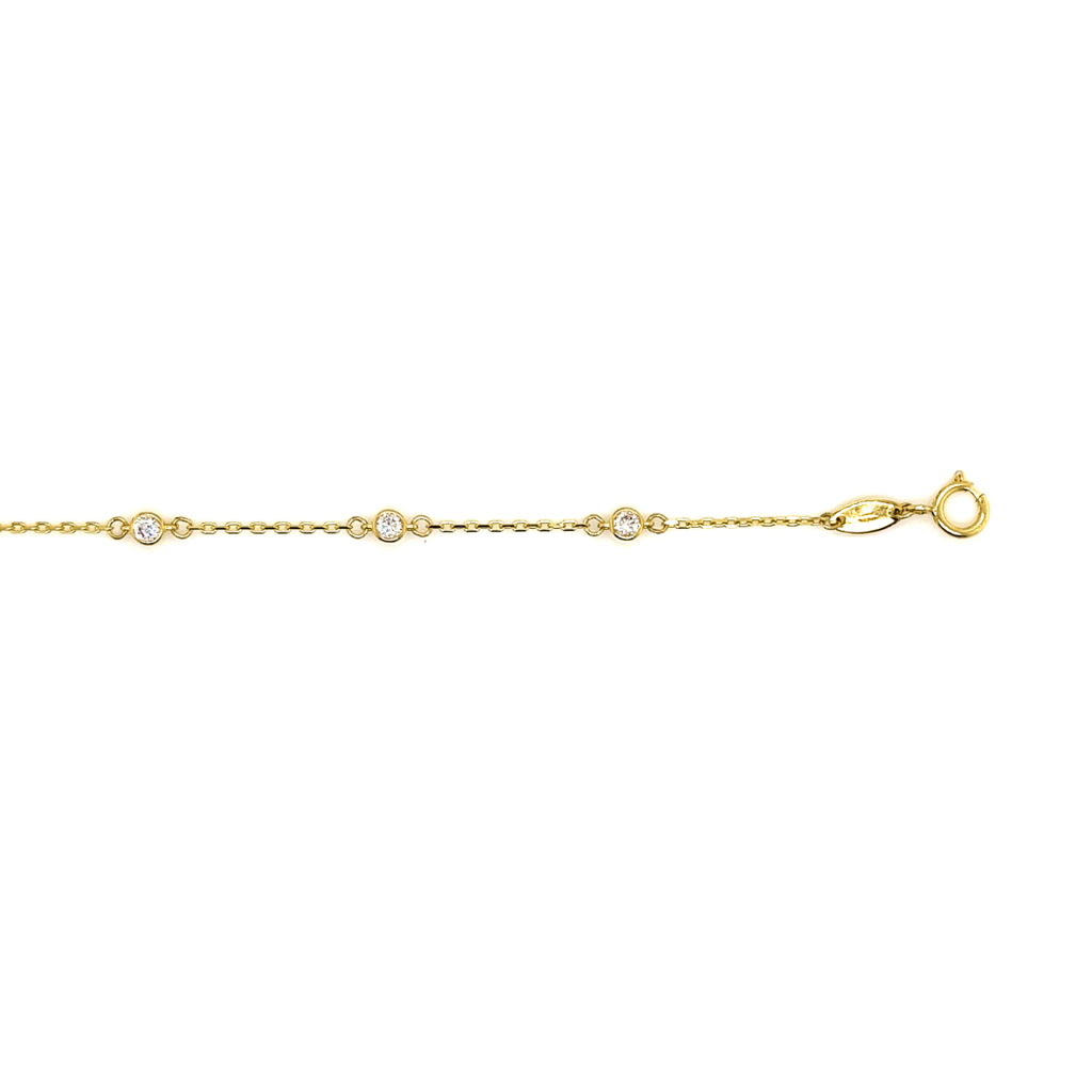 Geelgouden 14 karaat armband met zirkonia stenen