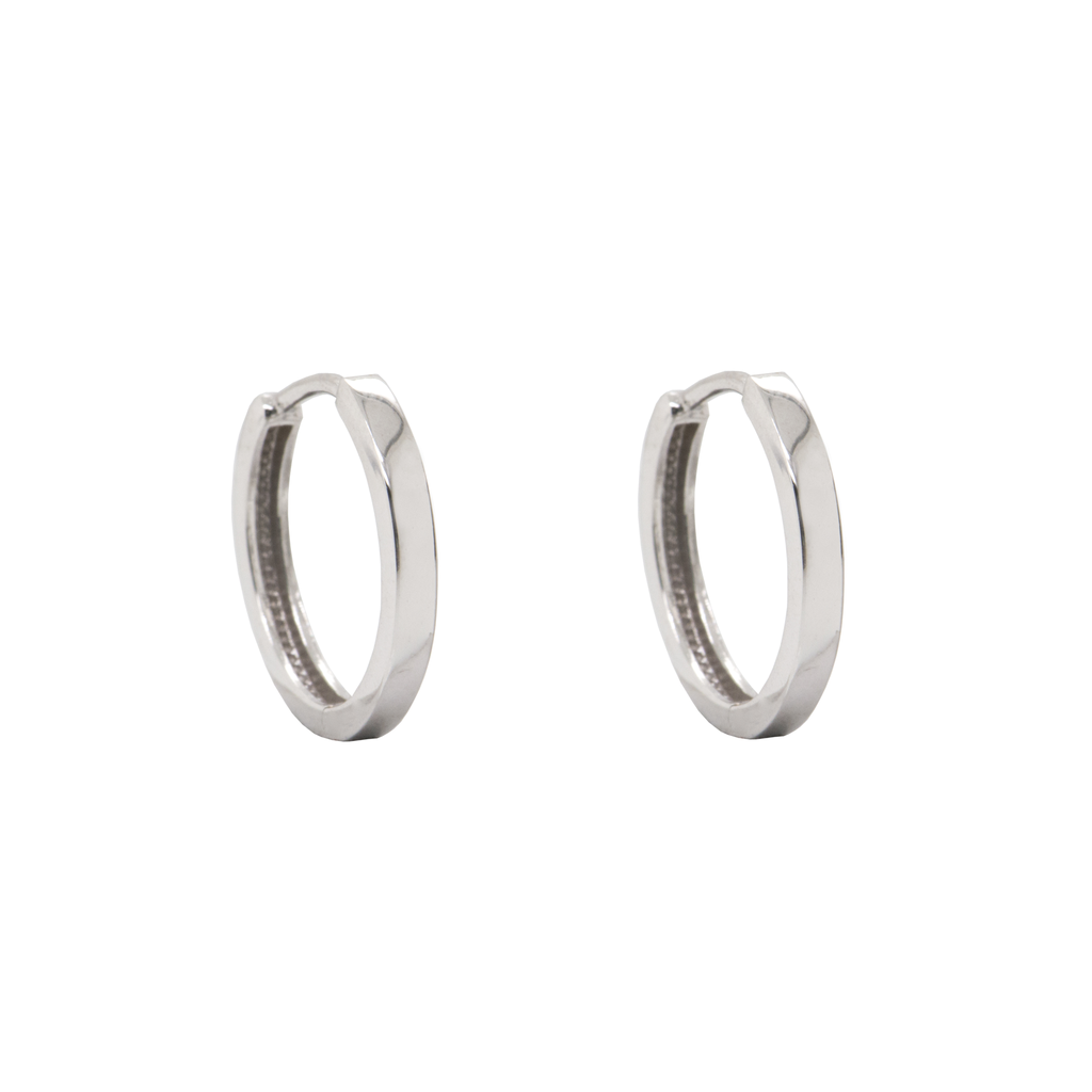 Witgouden oorringen 13,5 x 1,9mm