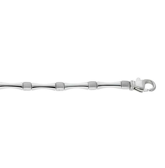 Zilveren massieve armband mat glanzend, 19cm.