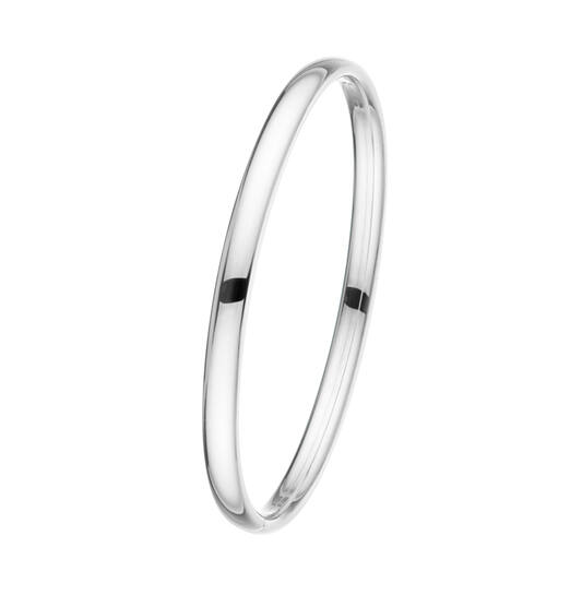 Zilveren bangle met dopsluiting 5mm. breed