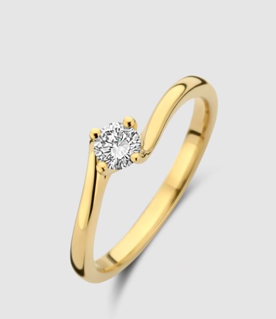 Briljant ring man made diamant Fleuente ring 0.06ct H/SI 