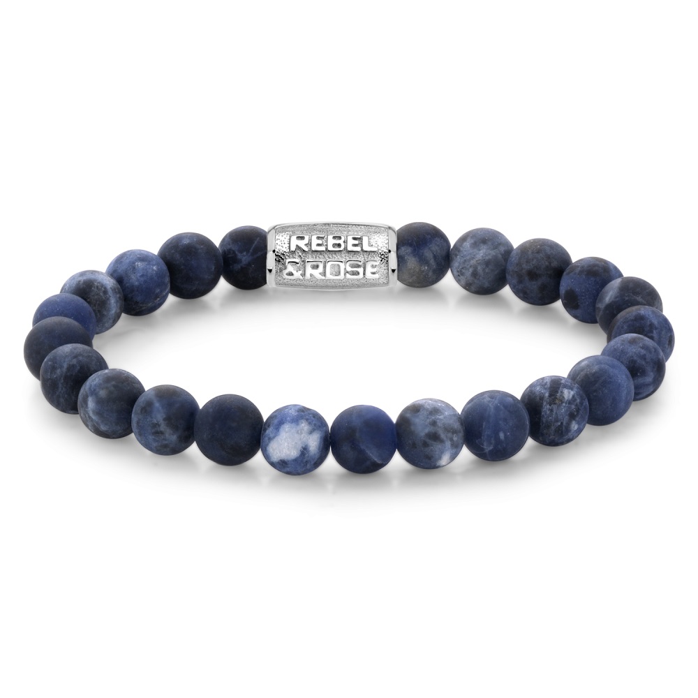 Rebel & Rose - Stones Only Mad Midnight silver colored 8mm Medium 17.5cm - RR-80022-S-M