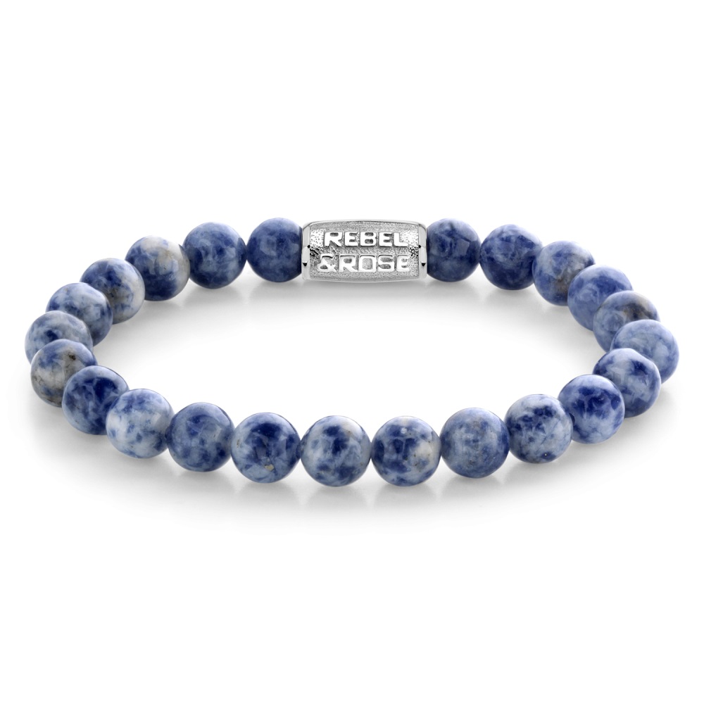 Rebel & Rose - Armband, Dutch Delfts Blue - 8mm Medium 17.5cm - RR-80079-S-M
