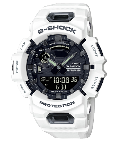 Hersenen en spierkracht - u kunt rekenen op de GBA-900-serie voor ruige G-SQUAD-robuustheid met smartphone-connectiviteit. Gebruik uw smartphone-GPS via Bluetooth® voor nauwkeurige meting met de versnellingsmeter. Gebruik uw smartphone om initiële metingen van specifieke spanwijdten uit te voeren en laat de smartphone vervolgens op het horloge staan om deze afstanden zelf nauwkeurig te meten. Ontvang alle informatie die u nodig hebt: afstand, snelheid, tempo en verbrande calorieën, evenals automatische rondemetingen om de hardlooptijden voor ingestelde afstanden bij te houden. Download de app om de horloge-instellingen te beheren, work-outs te beheren en de activiteitengeschiedenis te controleren. Geeft vijf intensiteitsfasen voor de activiteit weer en houdt de voortgang bij ten opzichte van de trainingsdoelen die u hebt ingesteld. Krijg het helderste scherm tot nu toe met Memory in Pixel-led (MIP) en Super Illuminator om het scherm zelfs in het donker goed te kunnen zien. Niet alleen robuust en slim, maar ook comfortabel. De GBA-900 band is gemaakt van zacht urethaan voor een goede pasvorm.
