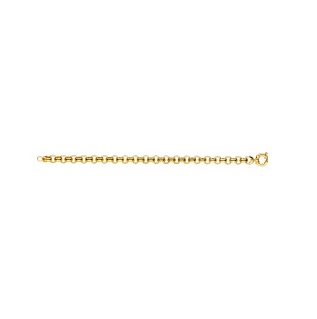 Fjory - Geelgouden jasseron armband met zilveren kern. 8mm, 19cm - 40-J0819