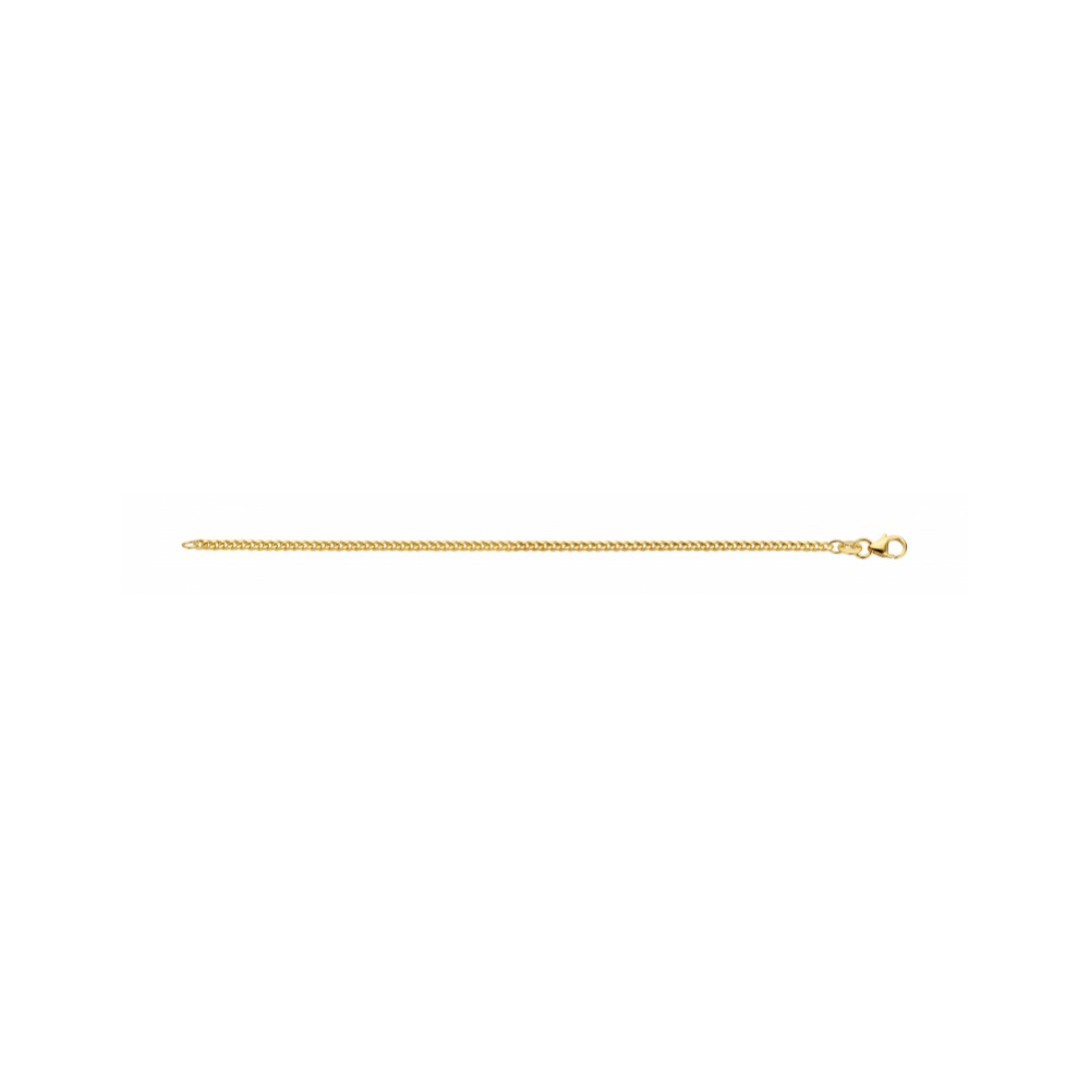 Fjory - Geelgouden gourmette collier 1.6mm met zilveren kern 50cm - 40-G01,650