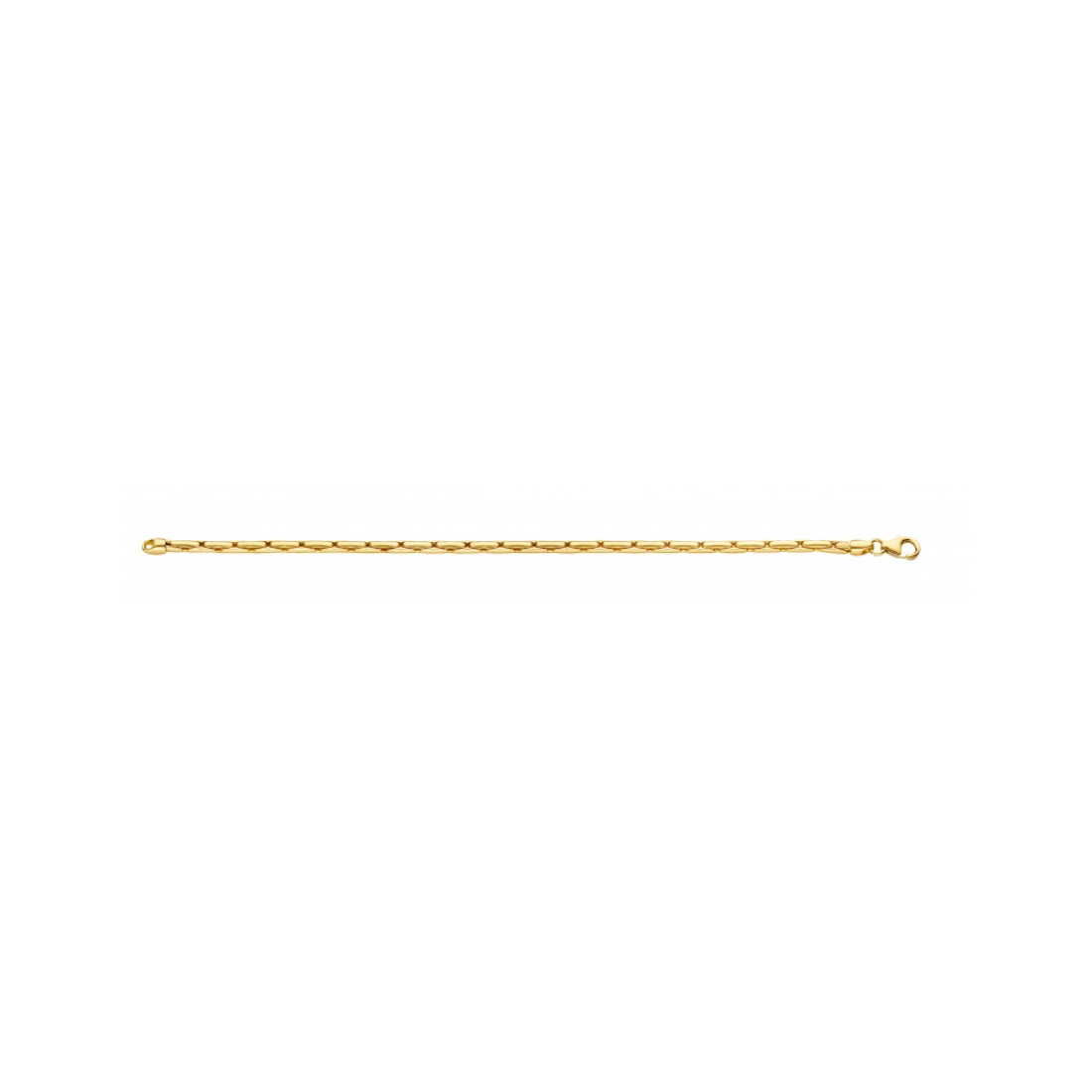 Fjory - Geelgouden palmier collier met zilveren kern 3,4mm, 45cm - 40-PA0345